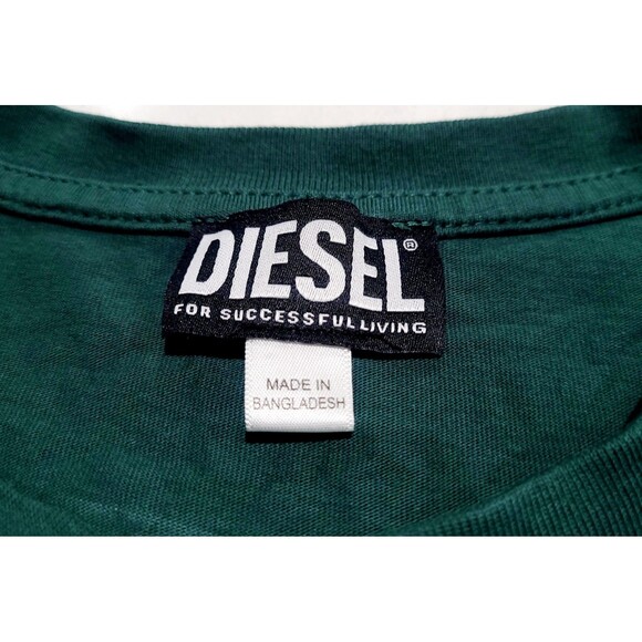 Diesel Jeans Denim Division Green Short Sleeve T-Shirt Logo Embroidered LARGE - Picture 5 of 10